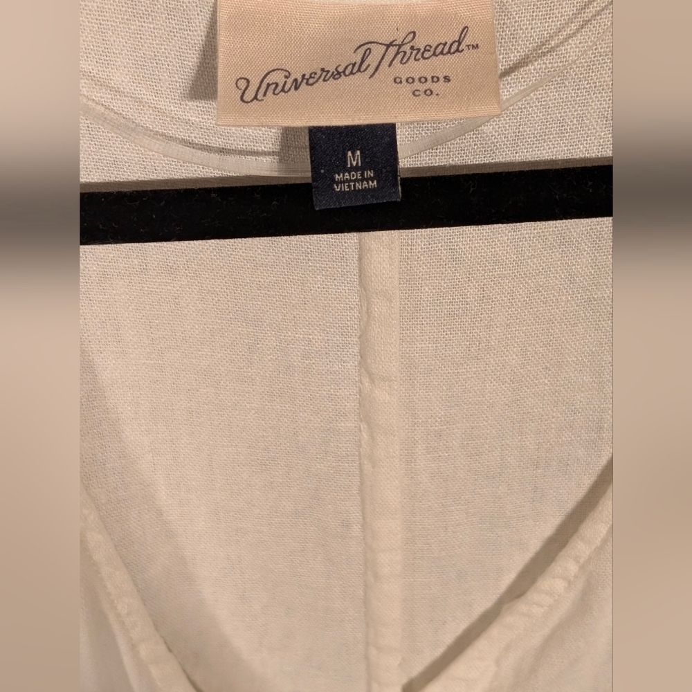 🤍NWOT Universal Thread White Linen-Blend Button-Front Mini Dress Size Medium 🤍 - Picture 8 of 8